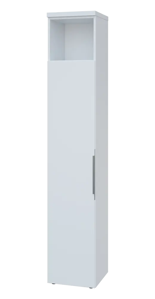 SIN 6 - 4DN kancelářská skříň, 1-dveřová/nika, levá, 2170x400x400, bílá